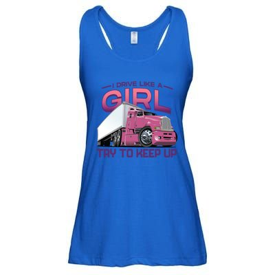 Funny Trucker Semi Big Rig Truck Drivers Cool Gift Ladies Essential Flowy Tank