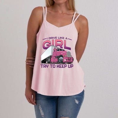 Funny Trucker Semi Big Rig Truck Drivers Cool Gift Women's Strappy Tank