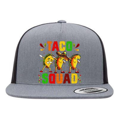 Funny Taco Squad Cute Mexican Food Lover Gift Flat Bill Trucker Hat