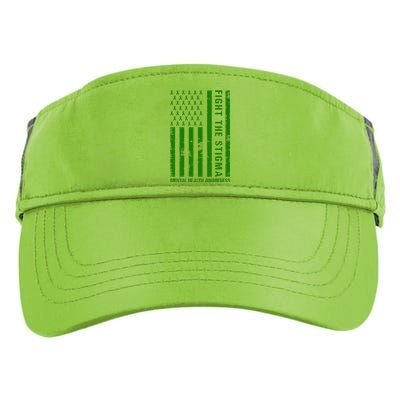 Fight The Stigma Mental Health Awareness Green Usa Flag Adult Drive Performance Visor