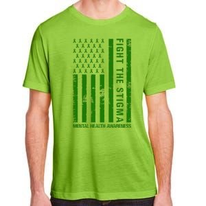 Fight The Stigma Mental Health Awareness Green Usa Flag Adult ChromaSoft Performance T-Shirt