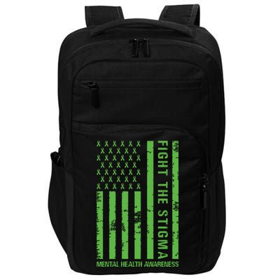 Fight The Stigma Mental Health Awareness Green Usa Flag Impact Tech Backpack