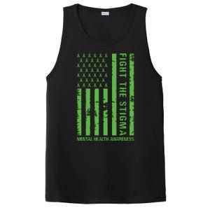 Fight The Stigma Mental Health Awareness Green Usa Flag PosiCharge Competitor Tank