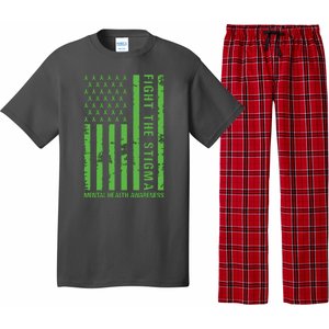 Fight The Stigma Mental Health Awareness Green Usa Flag Pajama Set