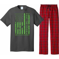 Fight The Stigma Mental Health Awareness Green Usa Flag Pajama Set