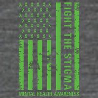 Fight The Stigma Mental Health Awareness Green Usa Flag Flat Bill Trucker Hat