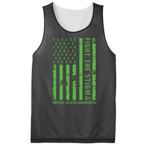 Fight The Stigma Mental Health Awareness Green Usa Flag Mesh Reversible Basketball Jersey Tank