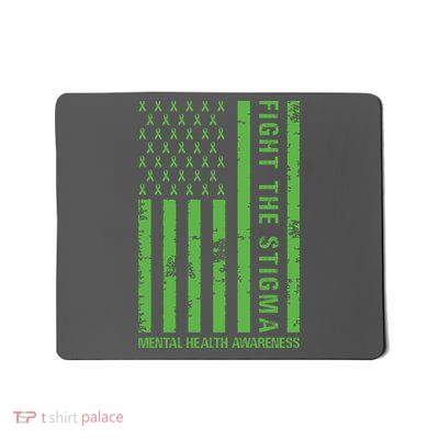 Fight The Stigma Mental Health Awareness Green Usa Flag Mousepad