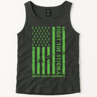 Fight The Stigma Mental Health Awareness Green Usa Flag Tank Top