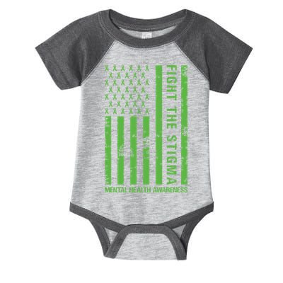 Fight The Stigma Mental Health Awareness Green Usa Flag Infant Baby Jersey Bodysuit