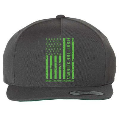 Fight The Stigma Mental Health Awareness Green Usa Flag Wool Snapback Cap