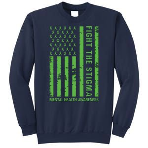 Fight The Stigma Mental Health Awareness Green Usa Flag Sweatshirt