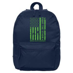 Fight The Stigma Mental Health Awareness Green Usa Flag 16 in Basic Backpack