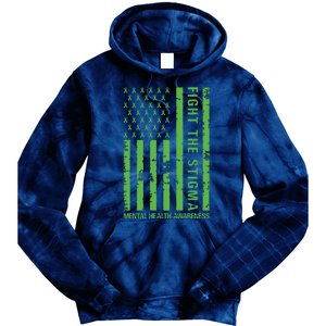 Fight The Stigma Mental Health Awareness Green Usa Flag Tie Dye Hoodie