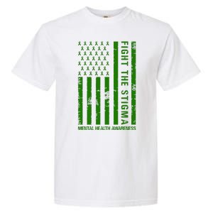 Fight The Stigma Mental Health Awareness Green Usa Flag Garment-Dyed Heavyweight T-Shirt