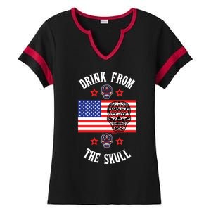 From The Skull 4th Of July Sugar Skull Meaningful Gift Ladies Halftime Notch Neck Tee