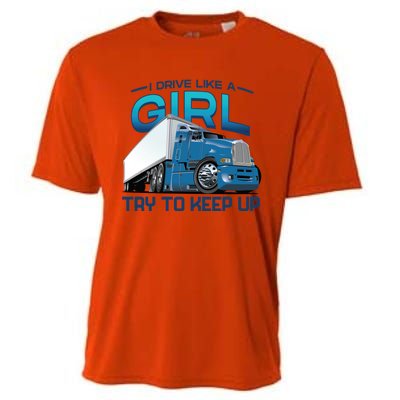 Funny Trucker Semi Big Rig Truck Drivers Cool Gift Cooling Performance Crew T-Shirt