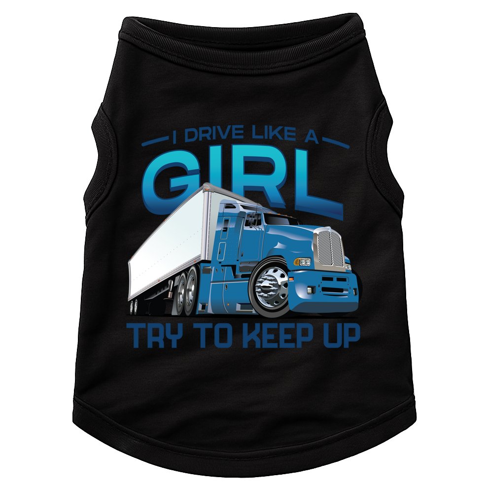 Funny Trucker Semi Big Rig Truck Drivers Cool Gift Doggie Tank