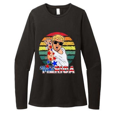 Funny Trump Salt Merica Freedom 4th Of July Gift Womens CVC Long Sleeve Shirt