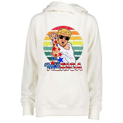 Funny Trump Salt Merica Freedom 4th Of July Gift Womens Funnel Neck Pullover Hood