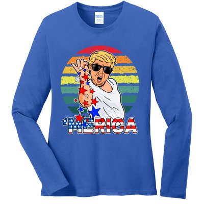 Funny Trump Salt Merica Freedom 4th Of July Gift Ladies Long Sleeve Shirt