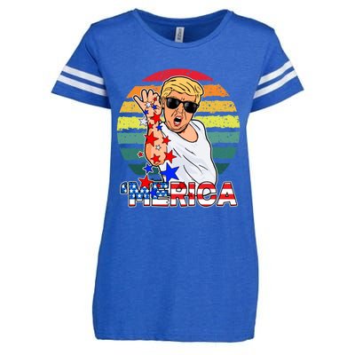 Funny Trump Salt Merica Freedom 4th Of July Gift Enza Ladies Jersey Football T-Shirt