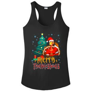 Funny Turkey Santa Merry Thanksmas Christmas Thanksgiving Ladies PosiCharge Competitor Racerback Tank