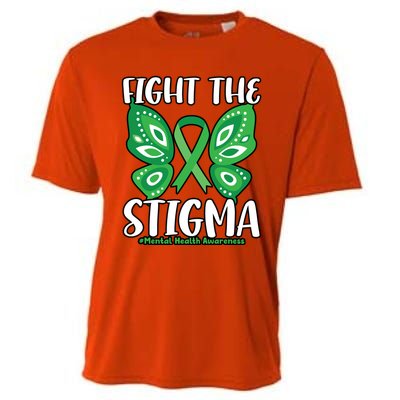 Fight The Stigma Butterfly Tal Health Awareness Gift Cooling Performance Crew T-Shirt