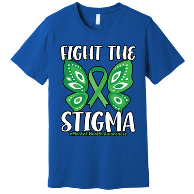 Fight The Stigma Butterfly Tal Health Awareness Gift Premium T-Shirt