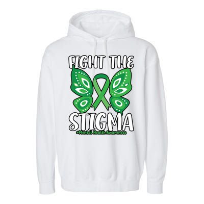 Fight The Stigma Butterfly Tal Health Awareness Gift Garment-Dyed Fleece Hoodie