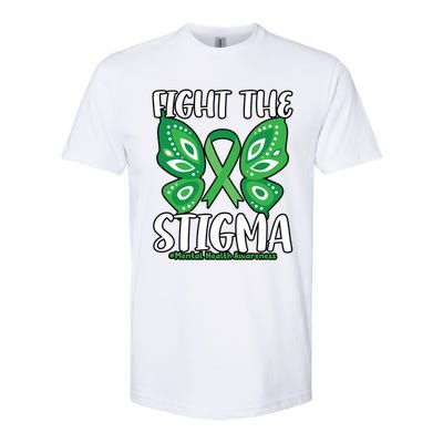 Fight The Stigma Butterfly Tal Health Awareness Gift Softstyle CVC T-Shirt