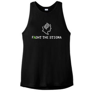 Fight The Stigma Tal Health Awareness Month Gift Ladies PosiCharge Tri-Blend Wicking Tank