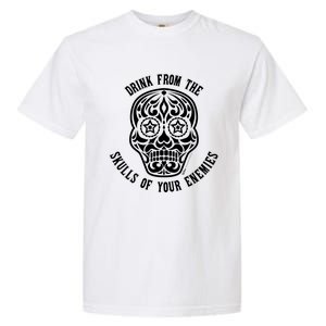 From The Skull Of Your Enemies 4th Of July Sugar Skull Cute Gift Garment-Dyed Heavyweight T-Shirt