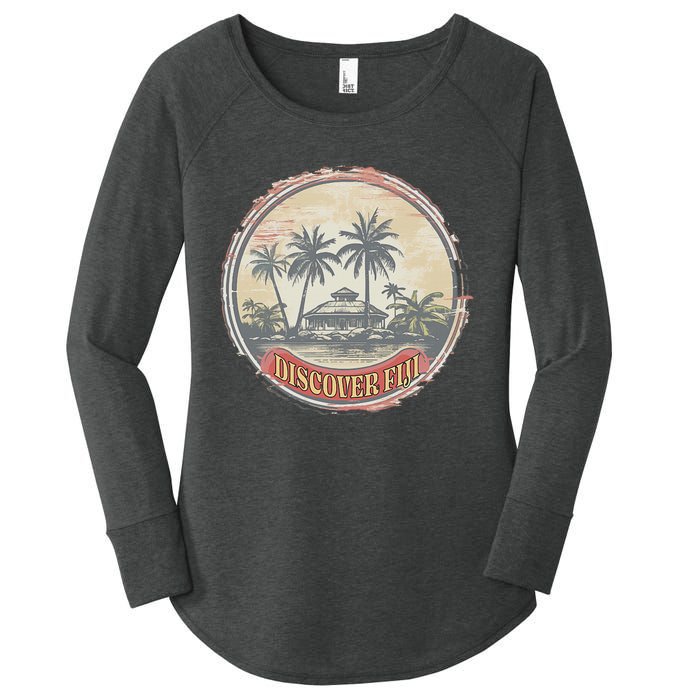 Fiji travel surf Fijian Polynesian Pride Vintage Women's Perfect Tri Tunic Long Sleeve Shirt