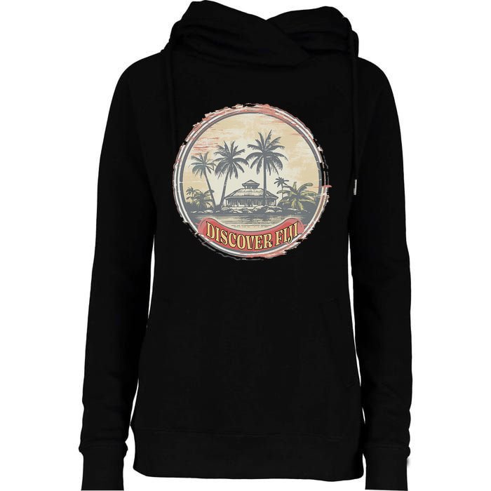 Fiji travel surf Fijian Polynesian Pride Vintage Womens Funnel Neck Pullover Hood