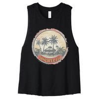 Fiji travel surf Fijian Polynesian Pride Vintage Women's Racerback Cropped Tank