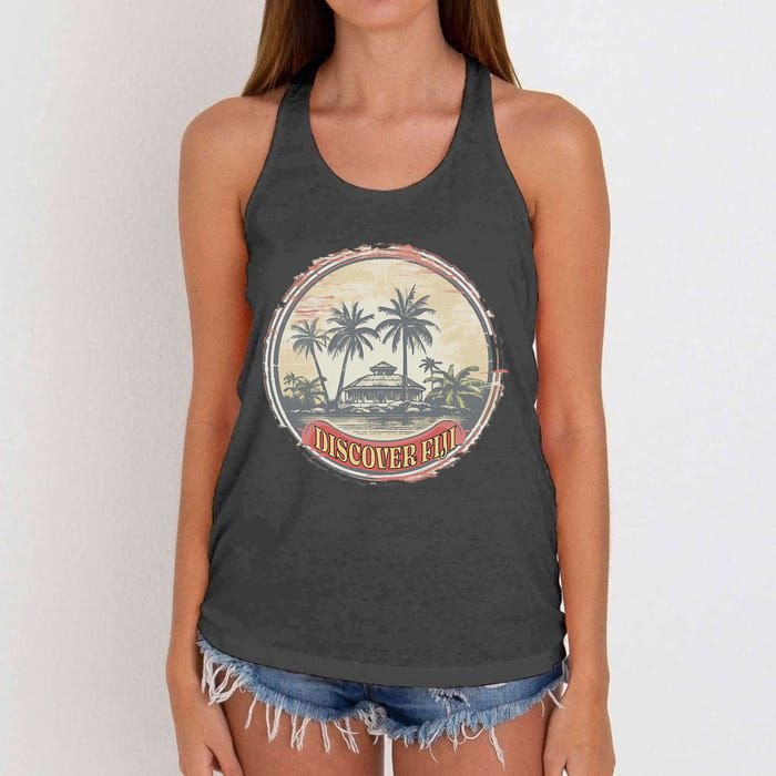 Fiji travel surf Fijian Polynesian Pride Vintage Women's Knotted Racerback Tank