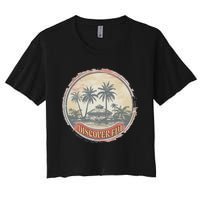 Fiji travel surf Fijian Polynesian Pride Vintage Women's Crop Top Tee