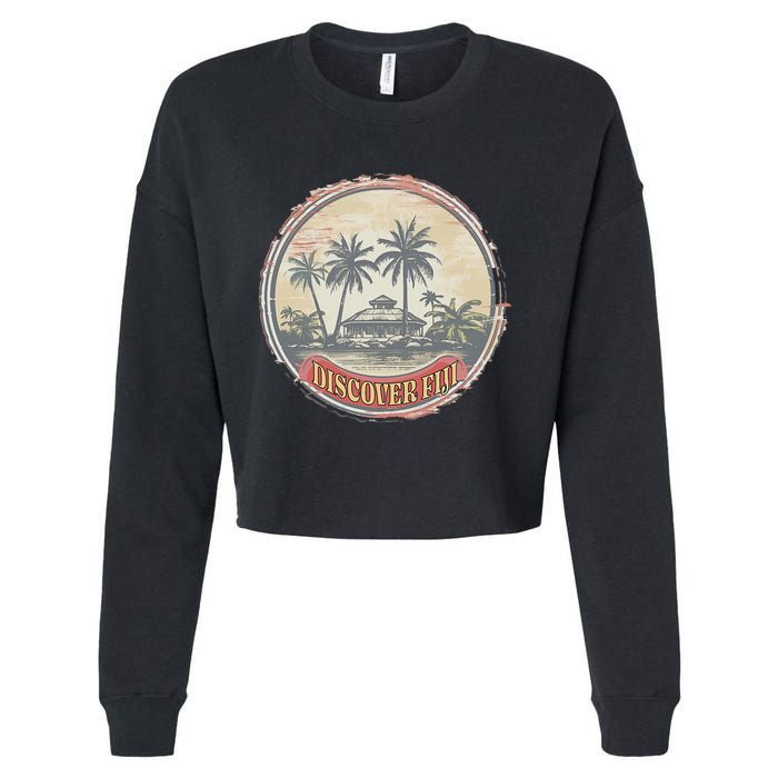 Fiji travel surf Fijian Polynesian Pride Vintage Cropped Pullover Crew