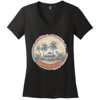 Fiji travel surf Fijian Polynesian Pride Vintage Women's V-Neck T-Shirt