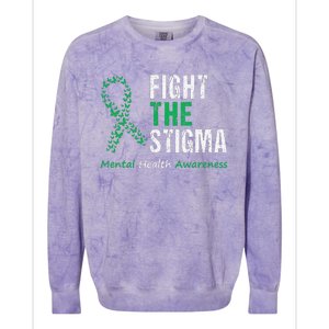 Fight The Stigma Mental Health Awareness Colorblast Crewneck Sweatshirt