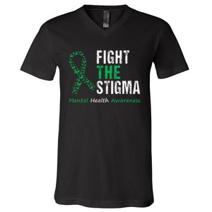 Fight The Stigma Mental Health Awareness V-Neck T-Shirt