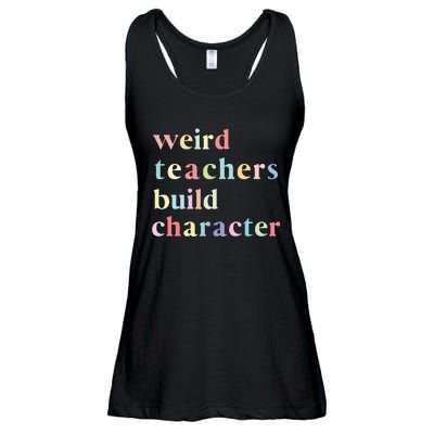 Funny Teacher Sayings Quote Weird Teachers Build Character Ladies Essential Flowy Tank