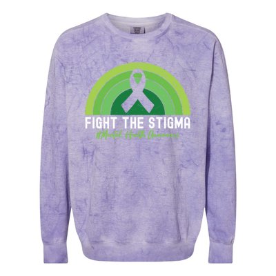 Fight The Stigma Raise Awareness Of Tal Health Gift Colorblast Crewneck Sweatshirt