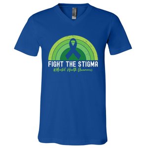 Fight The Stigma Raise Awareness Of Tal Health Gift V-Neck T-Shirt