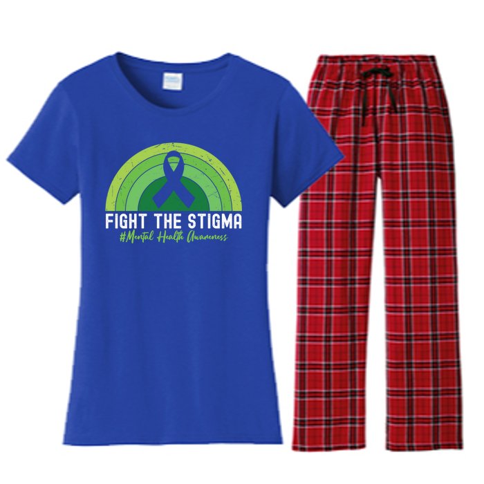 Fight The Stigma Raise Awareness Of Tal Health Gift Women's Flannel Pajama Set