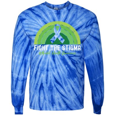 Fight The Stigma Raise Awareness Of Tal Health Gift Tie-Dye Long Sleeve Shirt