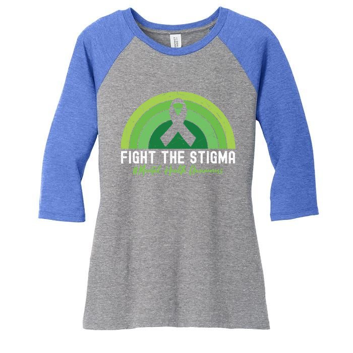 Fight The Stigma Raise Awareness Of Tal Health Gift Women's Tri-Blend 3/4-Sleeve Raglan Shirt