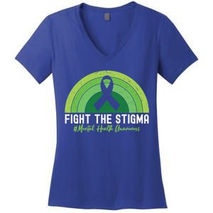 Fight The Stigma Raise Awareness Of Tal Health Gift Women's V-Neck T-Shirt