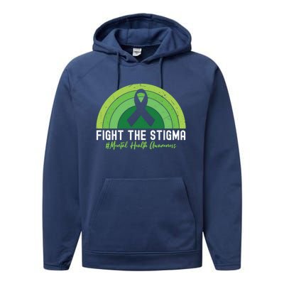 Fight The Stigma Raise Awareness Of Tal Health Gift Performance Fleece Hoodie